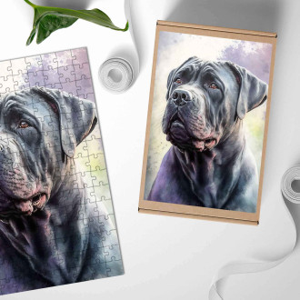 Drevené puzzle Cane Corso akvarel