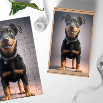 Drevené puzzle Beauceron animovaný