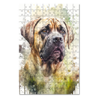 Drevené puzzle Boerboel akvarel