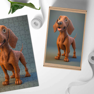 Drevené puzzle Redbone Coonhound animovaný