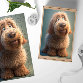 Drevené puzzle Otterhound animovaný