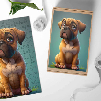 Drevené puzzle Boerboel animovaný