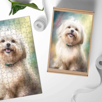 Drevené puzzle Matézák akvarel