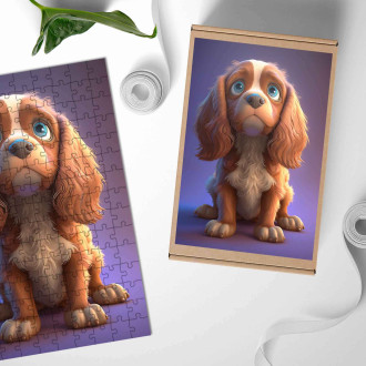 Drevené puzzle Anglický kokeršpaniel animovaný