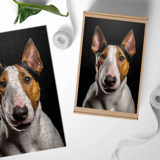 Drevené puzzle Bull Terrier realistic