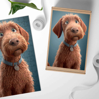 Drevené puzzle Wirehaired Vizsla animovaný
