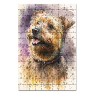 Drevené puzzle Norfolský teriér akvarel