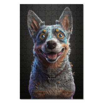 Drevené puzzle Austrálsky dobytkársky pes animovaný