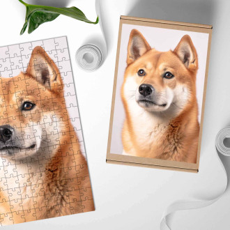 Drevené puzzle Shiba Inu realistic