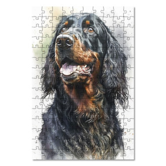 Drevené puzzle Gordon Setter akvarel