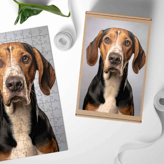 Drevené puzzle Treeing Walker Coonhound realistic