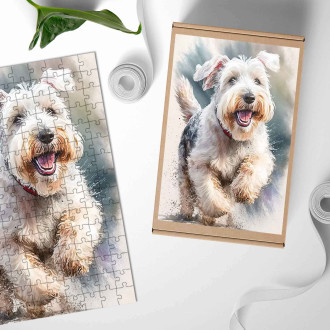 Drevené puzzle Sealyhamský teriér akvarel