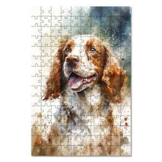 Drevené puzzle Welsh Springer Spaniel akvarel