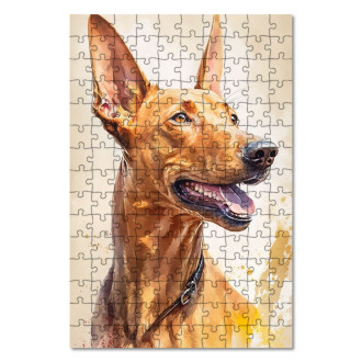 Drevené puzzle Faraónsky pes akvarel
