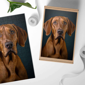 Drevené puzzle Redbone Coonhound realistic