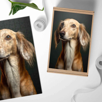 Drevené puzzle Saluki realistic