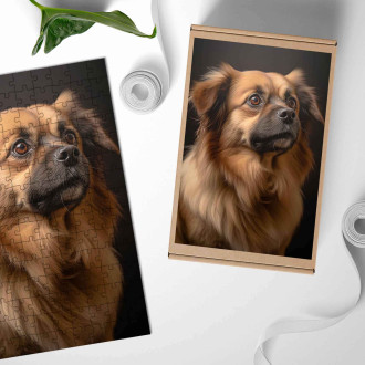 Drevené puzzle Tibetský španiel realistic
