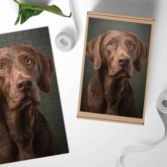 Drevené puzzle Wirehaired Vizsla realistic