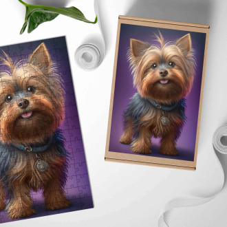 Drevené puzzle Silky Terrier animovaný