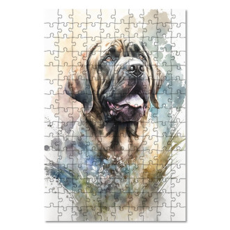 Drevené puzzle Mastiff akvarel
