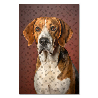 Drevené puzzle Anglický Foxhound realistic