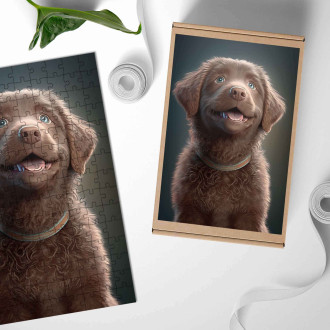 Drevené puzzle Chesapeake Bay retriever animovaný