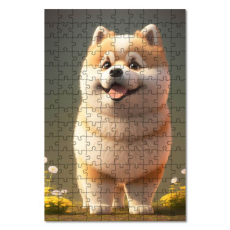 Drevené puzzle Akita animovaný