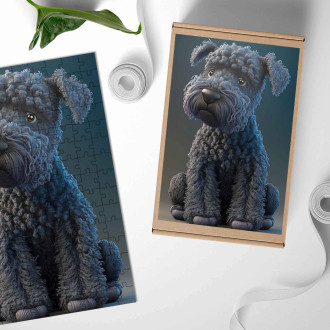 Drevené puzzle Kerry Blue Terrier animovaný