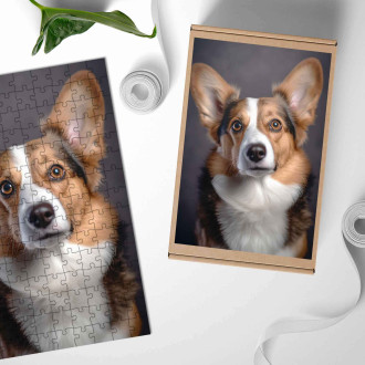 Drevené puzzle Cardigan Welsh Corgi realistic