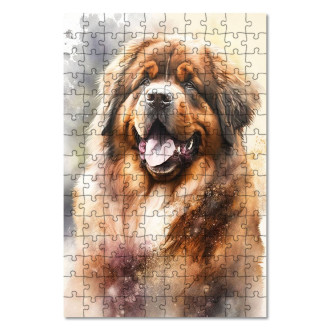 Drevené puzzle Tibetský mastif akvarel