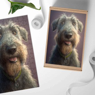 Drevené puzzle Írsky vlkodav animovaný