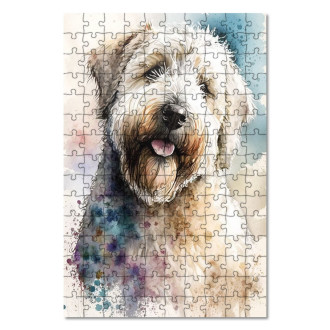 Drevené puzzle Soft Coated Wheaten Terrier akvarel