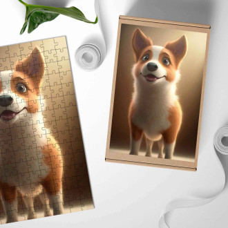 Drevené puzzle Kanaánský pes animovaný
