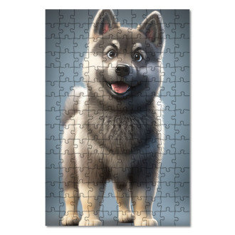 Drevené puzzle Nórsky Elkhound animovaný