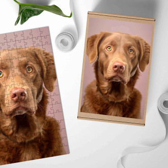 Drevené puzzle Chesapeake Bay retriever realistic