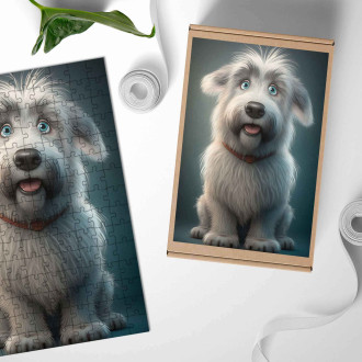 Drevené puzzle Pyrenejský ovčiak animovaný