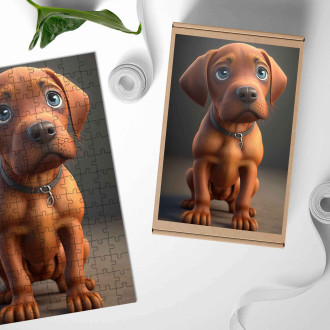 Drevené puzzle Rodézsky ridgeback animovaný