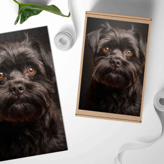 Drevené puzzle Affenpinscher pes realistic