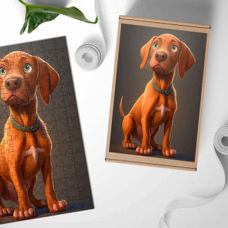 Drevené puzzle Vizsla animovaný