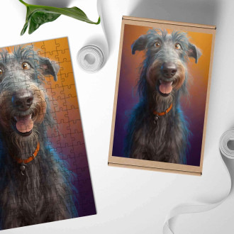 Drevené puzzle Škótsky deerhound animovaný