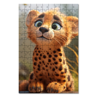 Drevené puzzle Roztomilý animovaný gepard 1