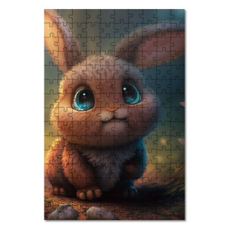 Drevené puzzle Roztomilý animovaný králik