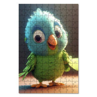 Drevené puzzle Roztomilý animovaný papagáj