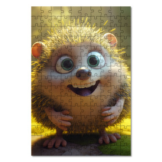 Drevené puzzle Roztomilý animovaný ježko