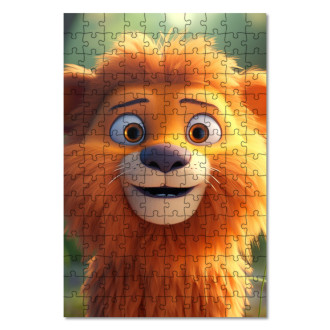 Drevené puzzle Roztomilý animovaný lev 1