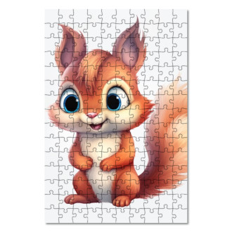 Drevené puzzle Kreslená Veverička