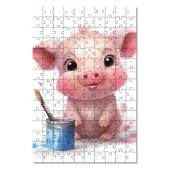 Drevené puzzle Kreslené Prasiatko