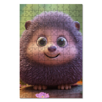Drevené puzzle Roztomilý animovaný ježko 1