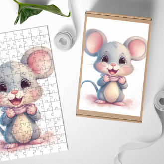 Drevené puzzle Kreslená Myška