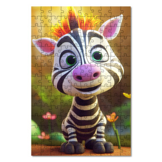 Drevené puzzle Roztomilá animovaná zebra 1